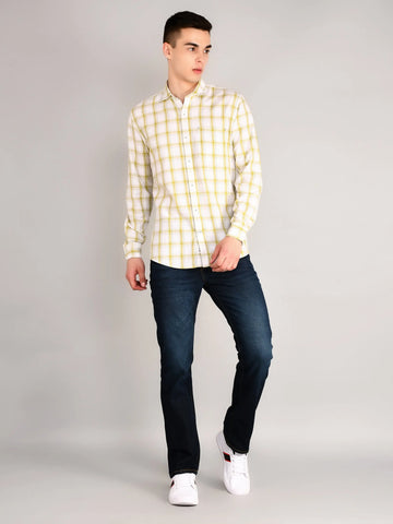 Green Checkered Regular Fit Shirt TIM PARIS