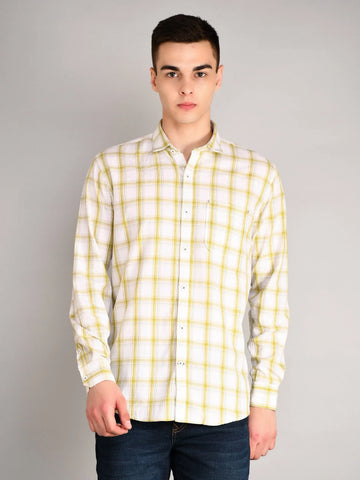 Green Checkered Regular Fit Shirt TIM PARIS
