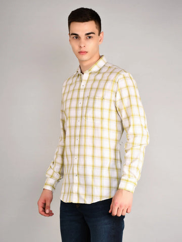 Green Checkered Regular Fit Shirt TIM PARIS
