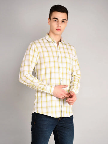 Green Checkered Regular Fit Shirt TIM PARIS