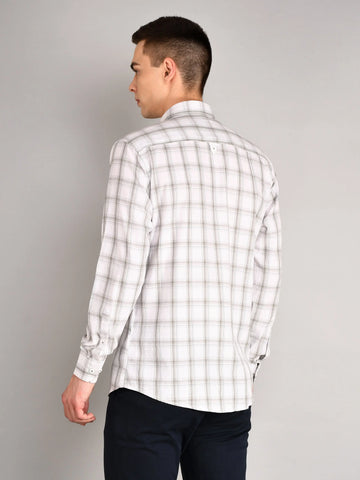 Grey & White Classic Checked Shirt Tim Paris