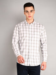 Grey & White Classic Checked Shirt