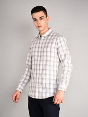Grey & White Classic Checked Shirt