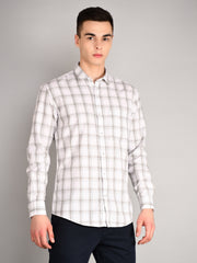 Grey & White Classic Checked Shirt