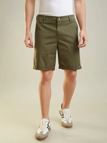 Olive Regular Fit Shorts Tim Paris