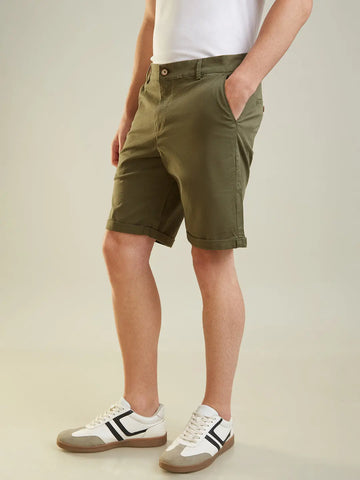 Olive Regular Fit Shorts Tim Paris