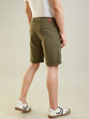 Olive Regular Fit Shorts