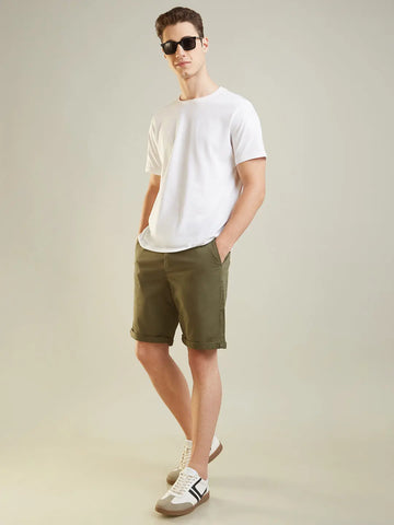 Olive Regular Fit Shorts Tim Paris