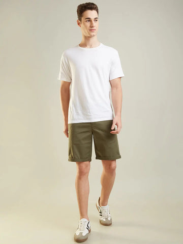 Olive Regular Fit Shorts Tim Paris