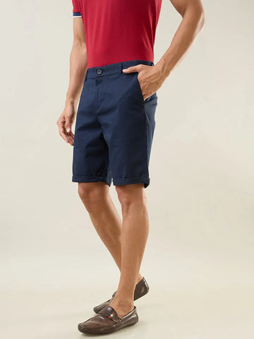 Navy Blue Regular Fit Shorts TIM PARIS
