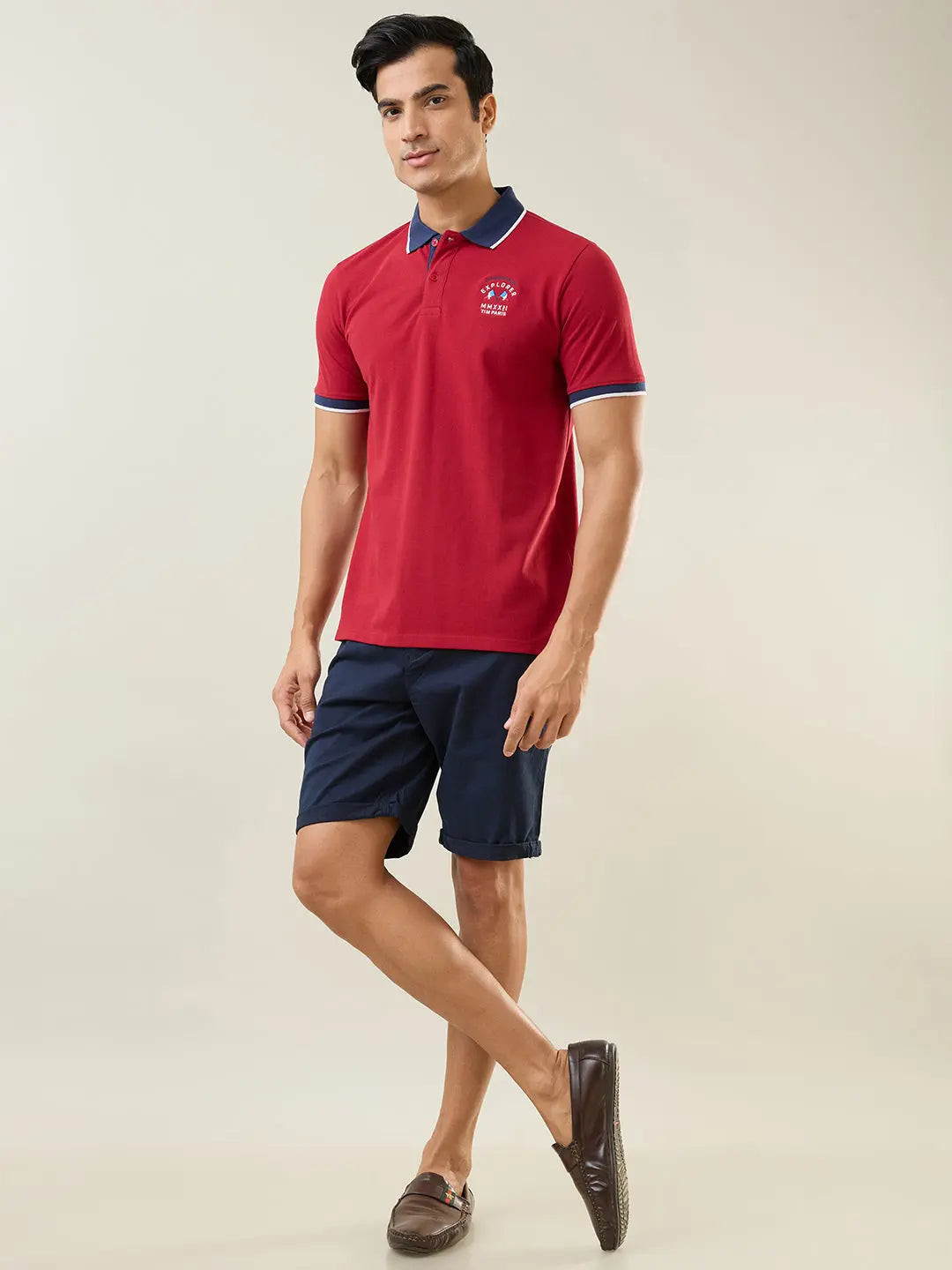Navy Blue Regular Fit Shorts TIM PARIS