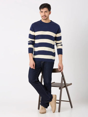Dress Blue Solid Regular Fit Pullovers TIM PARIS