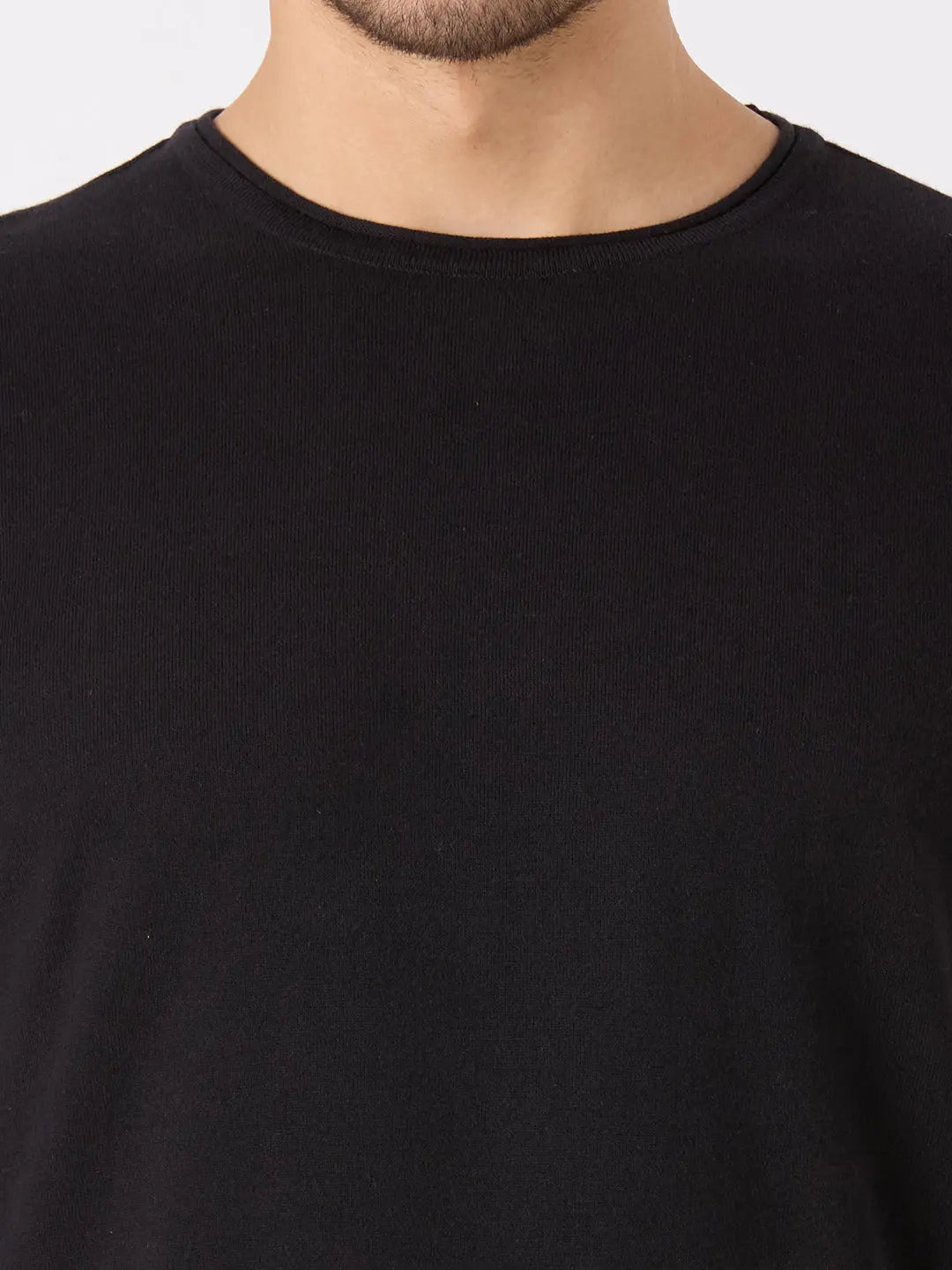 Black Striped Regular Fit Pullovers TIM PARIS