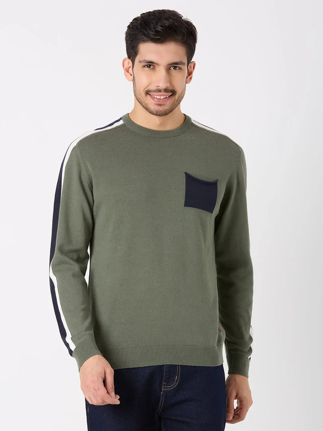 Green Cut & Sew Regular Fit Pullovers TIM PARIS