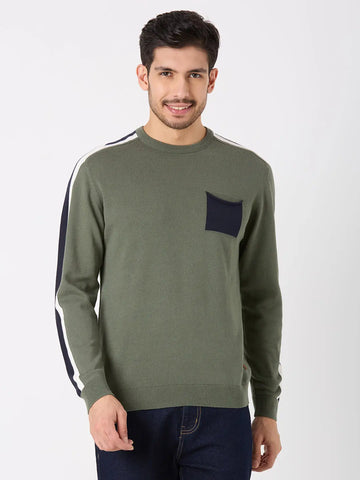 Green Cut & Sew Regular Fit Pullovers TIM PARIS