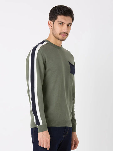 Green Cut & Sew Regular Fit Pullovers TIM PARIS