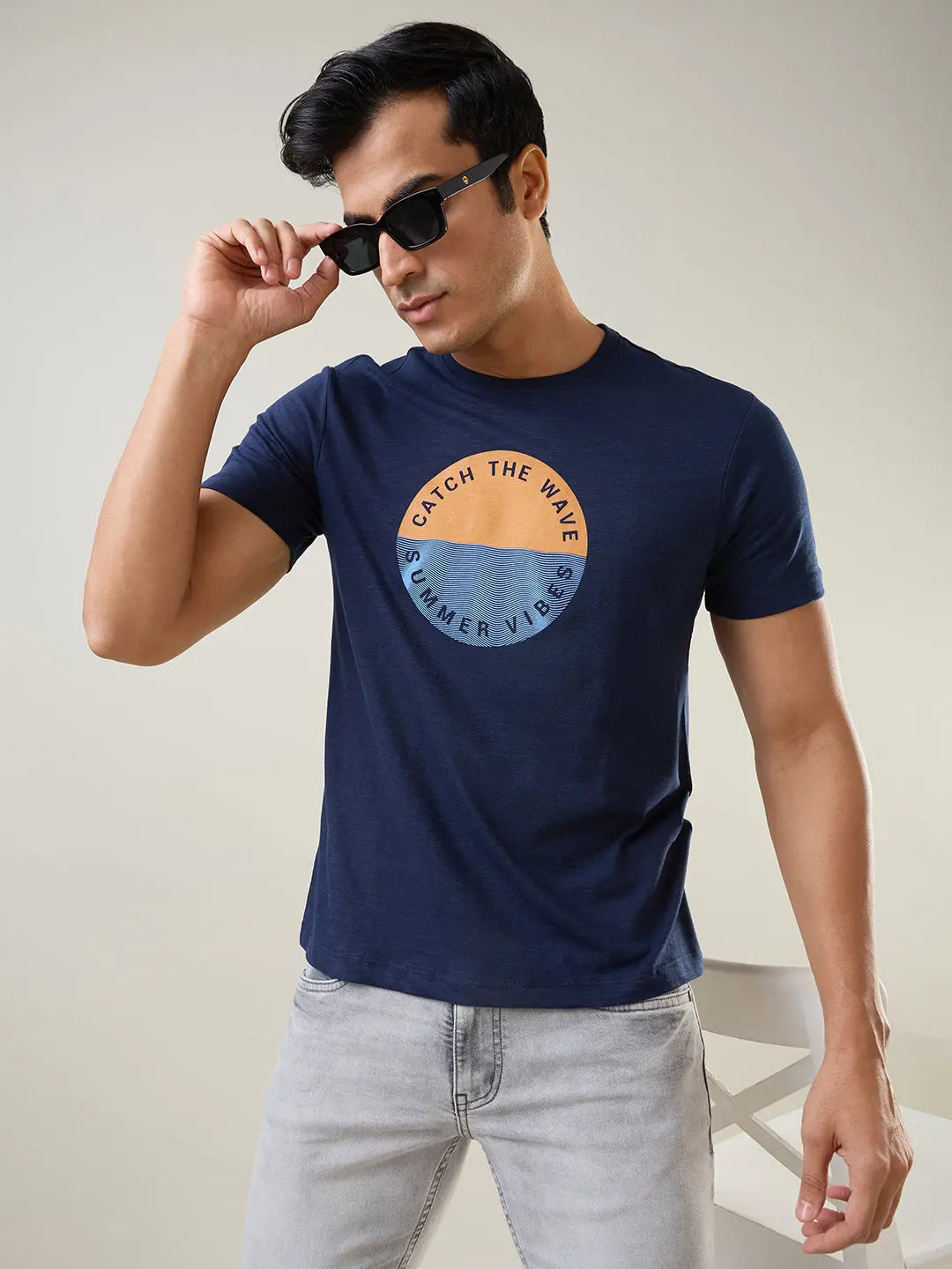 Black Irish Printed Regular Fit T-Shirt TIM PARIS