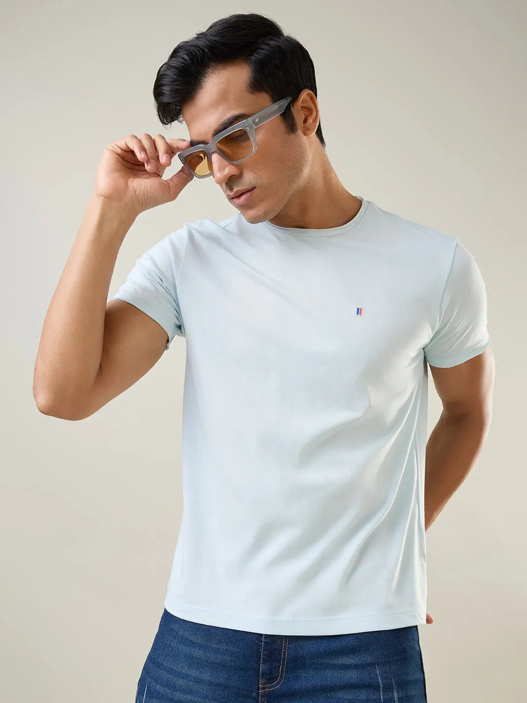 Cooling Spray Solid Regular Fit T-Shirt TIM PARIS