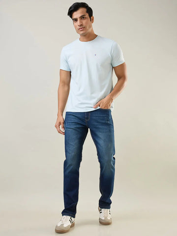 Cooling Spray Light Blue Solid T-Shirt Tim Paris