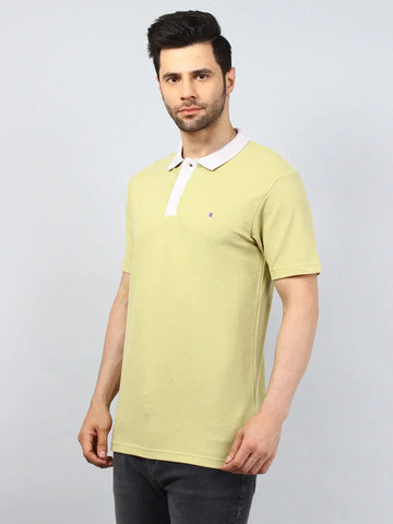 Dried Moss Solid Polo Tshirt Tim Paris