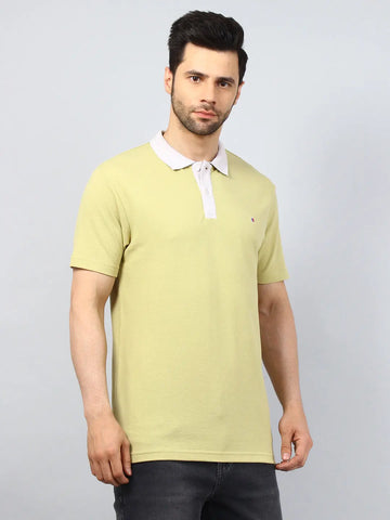 Dried Moss Solid Polo Tshirt Tim Paris
