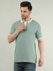 Green Solid Regular Fit T-shirt