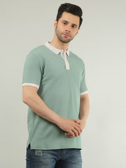 Green Solid Regular Fit T-shirt
