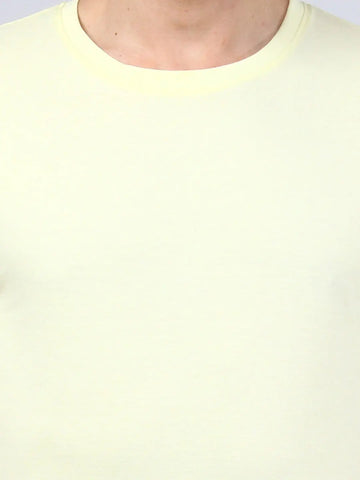 Yellow Solid Regular Fit T-shirt Tim Paris