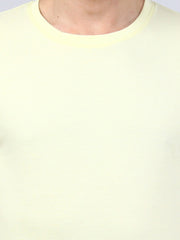 Yellow Solid Regular Fit T-shirt