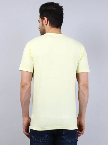 Yellow Solid Regular Fit T-shirt Tim Paris