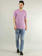 Purple Solid Regular Fit T-shirt