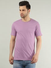 Purple Solid Regular Fit T-shirt
