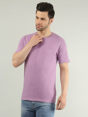 Purple Solid Regular Fit T-shirt