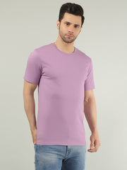 Purple Solid Regular Fit T-shirt