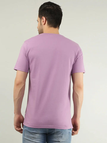 Purple Solid Regular Fit T-shirt Tim Paris