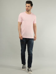 Pink Solid Regular Fit T-shirt