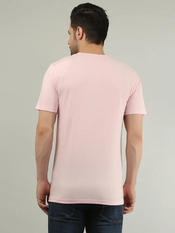 Pink Solid Regular Fit T-shirt Tim Paris