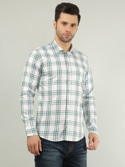 Green Checks Regular Fit Shirt