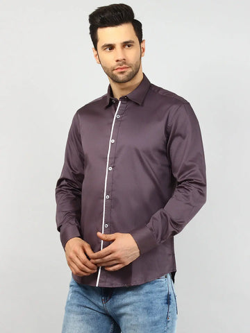 Charcoal Solid Regular Fit Shirt Tim Paris