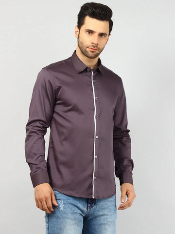Charcoal Solid Regular Fit Shirt Tim Paris