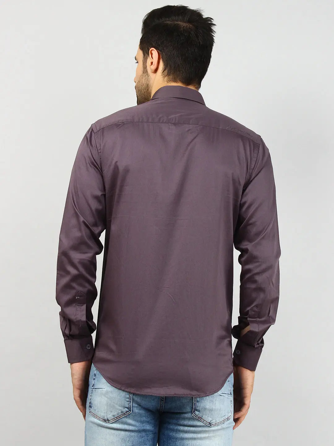 Charcoal Solid Regular Fit Shirt Tim Paris