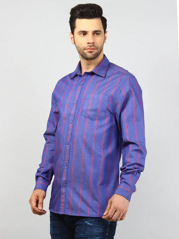 Blue Checkered Regular Fit Shirt TIM PARIS