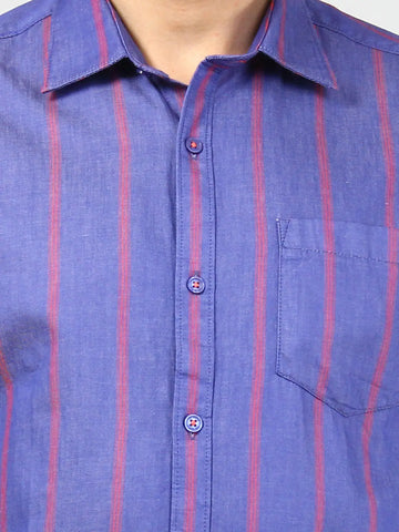Blue Checkered Regular Fit Shirt TIM PARIS