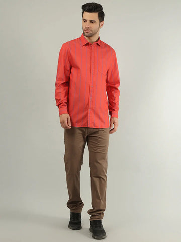 Red Alert Striped Regular Fit Shirt Tim Paris