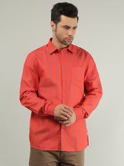 Red Alert Striped Regular Fit Shirt