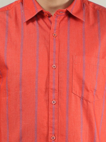 Red Alert Striped Regular Fit Shirt Tim Paris