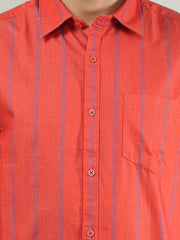 Red Alert Striped Regular Fit Shirt