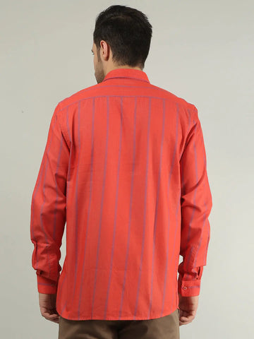 Red Alert Striped Regular Fit Shirt Tim Paris