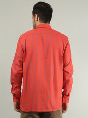 Red Alert Striped Regular Fit Shirt