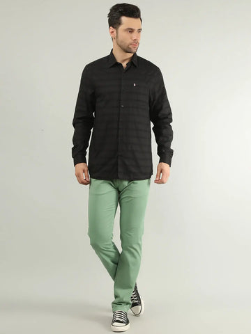 Black Striped Regular Fit Shirt TIM PARIS